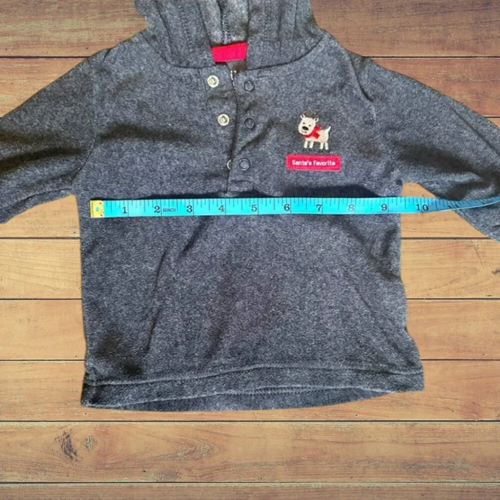 Carter's Child of Mine Dark Grey Sweater Santa Reindeer Christmas Baby 3-6 M